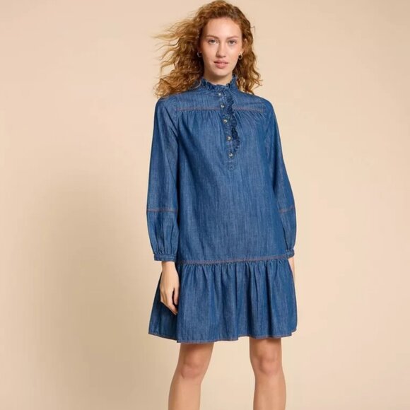 White Stuff  Maisie Denim Dress BLOWOUT - Picture 1 of 2